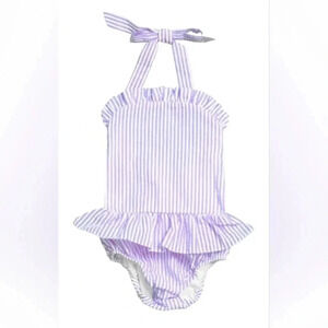 Baby's Blanks Boutique Seersucker One Piece Swimsuit, Purple, Size 5T, PreOwned